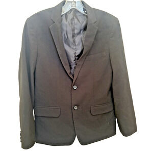 Van Heusen Boys Blazer Size 14R Black Suit Jacket Two Button Sport Coat